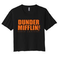 The Office Dunder Mifflin Logo Orange Women's Crop Top Tee