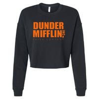 The Office Dunder Mifflin Logo Orange Cropped Pullover Crew