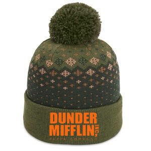 The Office Dunder Mifflin Logo Orange The Baniff Cuffed Pom Beanie