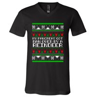 Type One Diabetes T1D My Pancreas Got Ran Over By A Reindeer V-Neck T-Shirt