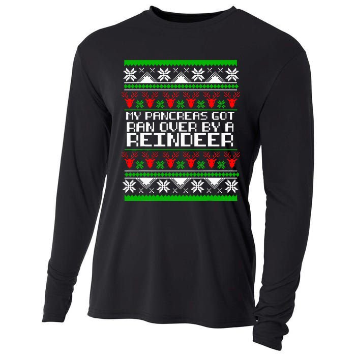 Type One Diabetes T1D My Pancreas Got Ran Over By A Reindeer Cooling Performance Long Sleeve Crew