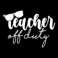 Teacher Off Duty Summer Break Drawstring Bag