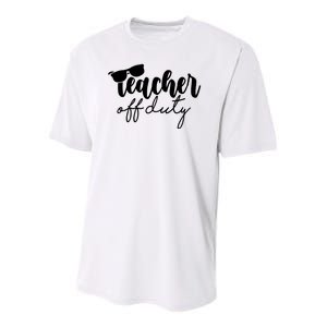 Teacher Off Duty Summer Break Youth Performance Sprint T-Shirt