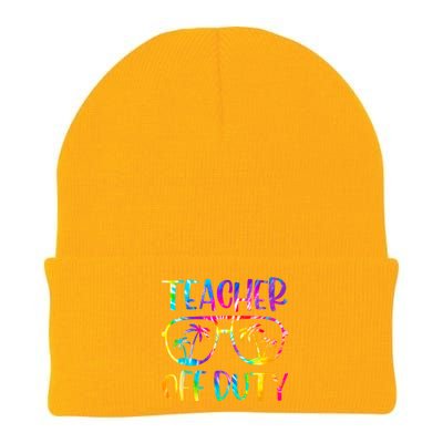 Teacher Off Duty Summer Last Day Of School Tie Dye Glasses Knit Cap Winter Beanie