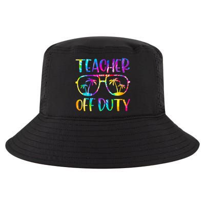 Teacher Off Duty Summer Last Day Of School Tie Dye Glasses Cool Comfort Performance Bucket Hat