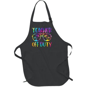 Teacher Off Duty Summer Last Day Of School Tie Dye Glasses Full-Length Apron With Pockets