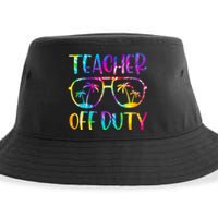 Teacher Off Duty Summer Last Day Of School Tie Dye Glasses Sustainable Bucket Hat