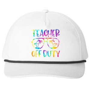 Teacher Off Duty Summer Last Day Of School Tie Dye Glasses Snapback Five-Panel Rope Hat