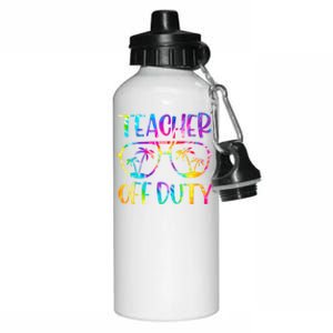 Teacher Off Duty Summer Last Day Of School Tie Dye Glasses Aluminum Water Bottle