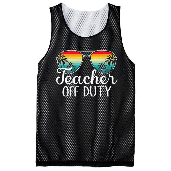 Teacher Off Duty Happy Last Day Of School Teacher Summer Mesh Reversible Basketball Jersey Tank