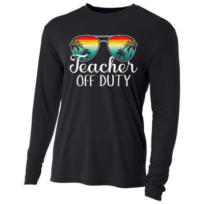 Teacher Off Duty Happy Last Day Of School Teacher Summer Cooling Performance Long Sleeve Crew