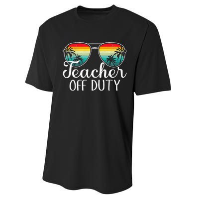 Teacher Off Duty Happy Last Day Of School Teacher Summer Performance Sprint T-Shirt