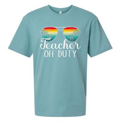 Teacher Off Duty Happy Last Day Of School Teacher Summer Sueded Cloud Jersey T-Shirt