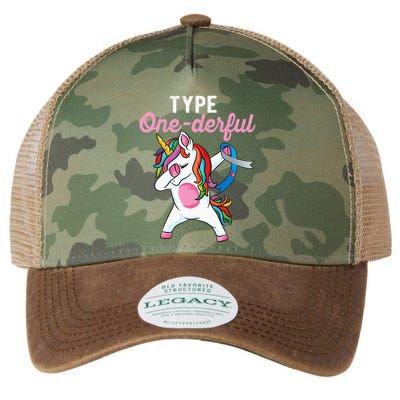 Type Onederful Dabbing unicorn Type 1 Diabetes Awareness Legacy Tie Dye Trucker Hat