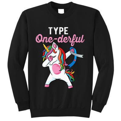 Type Onederful Dabbing unicorn Type 1 Diabetes Awareness Sweatshirt