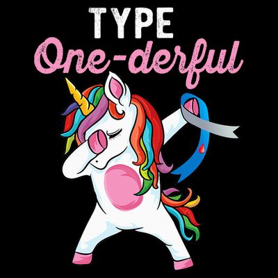 Type Onederful Dabbing unicorn Type 1 Diabetes Awareness T-Shirt