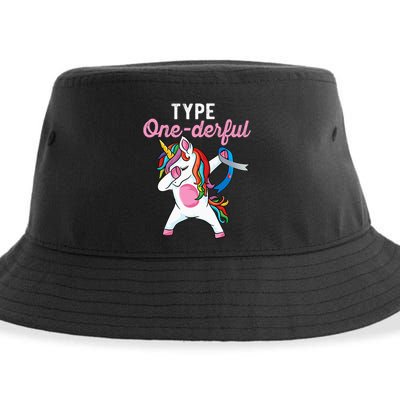 Type Onederful Dabbing unicorn Type 1 Diabetes Awareness Sustainable Bucket Hat