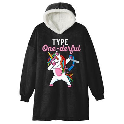 Type Onederful Dabbing unicorn Type 1 Diabetes Awareness Hooded Wearable Blanket