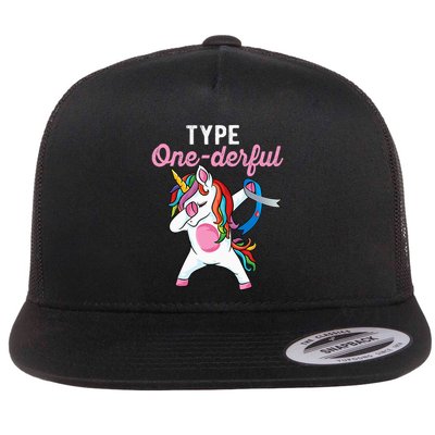 Type Onederful Dabbing unicorn Type 1 Diabetes Awareness Flatbill Hat