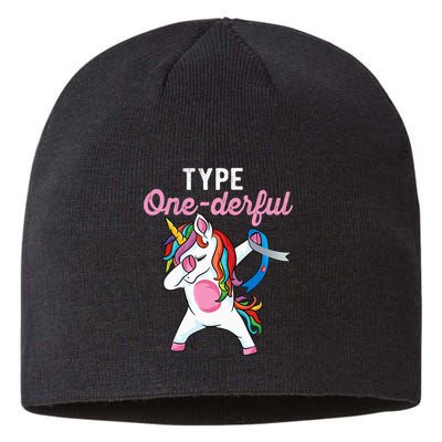Type Onederful Dabbing unicorn Type 1 Diabetes Awareness Sustainable Beanie