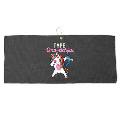 Type Onederful Dabbing unicorn Type 1 Diabetes Awareness Large Microfiber Waffle Golf Towel