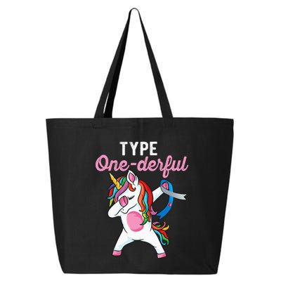 Type Onederful Dabbing unicorn Type 1 Diabetes Awareness 25L Jumbo Tote
