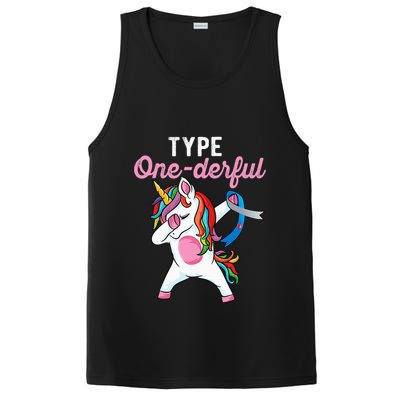 Type Onederful Dabbing unicorn Type 1 Diabetes Awareness PosiCharge Competitor Tank