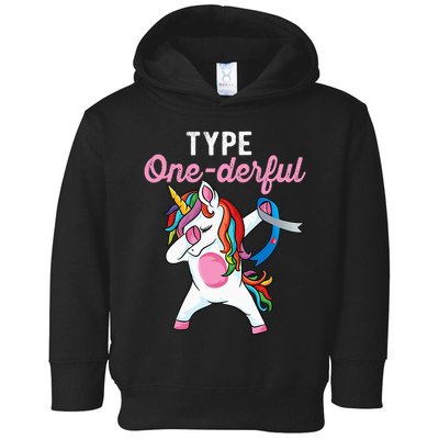 Type Onederful Dabbing unicorn Type 1 Diabetes Awareness Toddler Hoodie