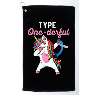 Type Onederful Dabbing unicorn Type 1 Diabetes Awareness Golf Towel