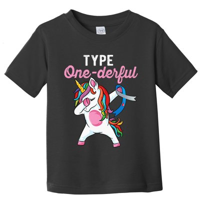 Type Onederful Dabbing unicorn Type 1 Diabetes Awareness Toddler T-Shirt