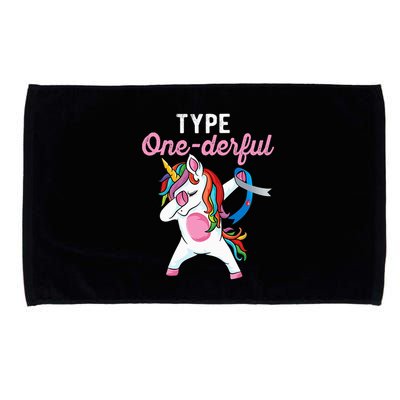Type Onederful Dabbing unicorn Type 1 Diabetes Awareness Microfiber Hand Towel