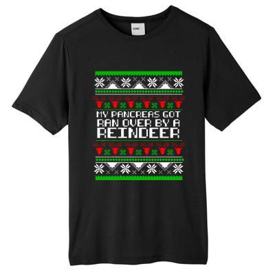 Type One Diabetes T1D My Pancreas Got Ran Over By A Reindeer Tall Fusion ChromaSoft Performance T-Shirt