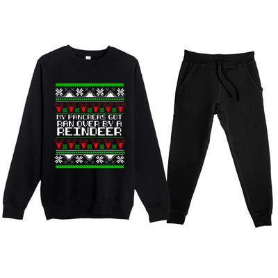 Type One Diabetes T1D My Pancreas Got Ran Over By A Reindeer Premium Crewneck Sweatsuit Set