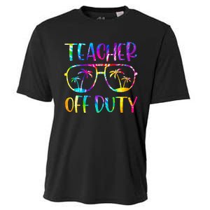 Teacher Off Duty Summer Last Day Of School Tie Dye Glasses Cooling Performance Crew T-Shirt