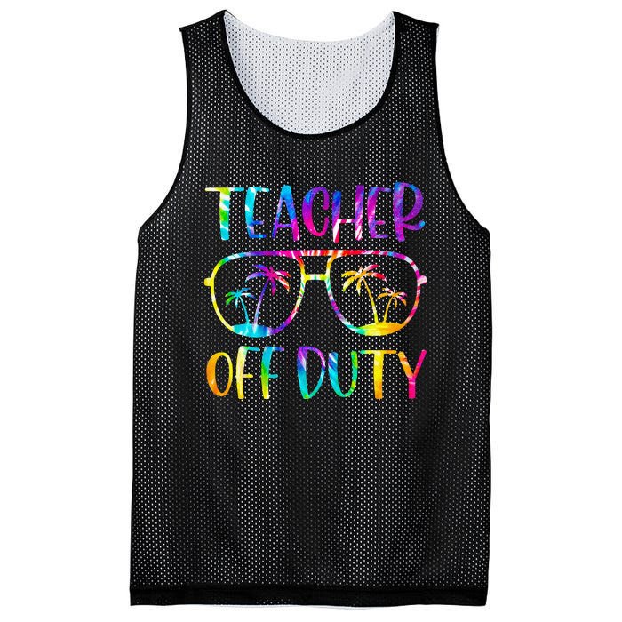 Teacher Off Duty Summer Last Day Of School Tie Dye Glasses Mesh Reversible Basketball Jersey Tank