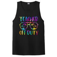 Teacher Off Duty Summer Last Day Of School Tie Dye Glasses PosiCharge Competitor Tank