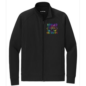 Teacher Off Duty Summer Last Day Of School Tie Dye Glasses Stretch Full-Zip Cadet Jacket