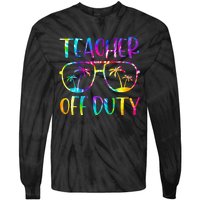 Teacher Off Duty Summer Last Day Of School Tie Dye Glasses Tie-Dye Long Sleeve Shirt