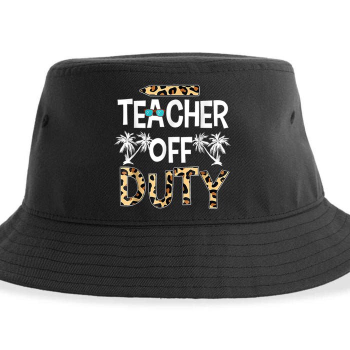 Teacher Off Duty Happy Last Day Of School Teacher Summer Sustainable Bucket Hat