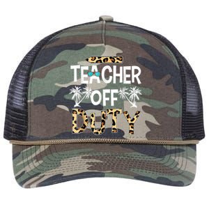 Teacher Off Duty Happy Last Day Of School Teacher Summer Retro Rope Trucker Hat Cap