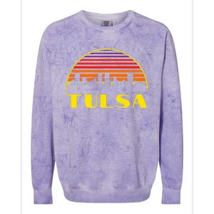 Tulsa Oklahoma Downtown Skyline Colorblast Crewneck Sweatshirt