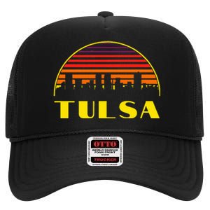 Tulsa Oklahoma Downtown Skyline High Crown Mesh Back Trucker Hat