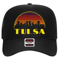 Tulsa Oklahoma Downtown Skyline High Crown Mesh Back Trucker Hat