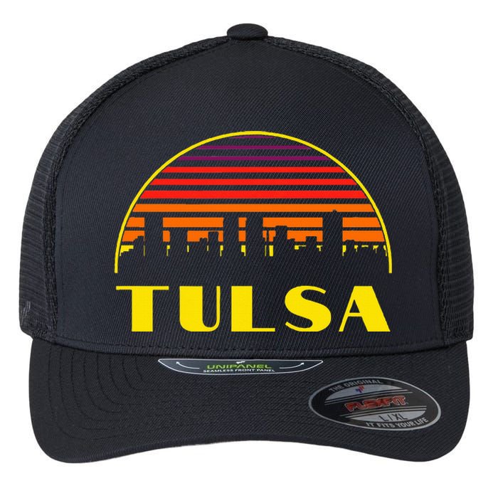 Tulsa Oklahoma Downtown Skyline Flexfit Unipanel Trucker Cap