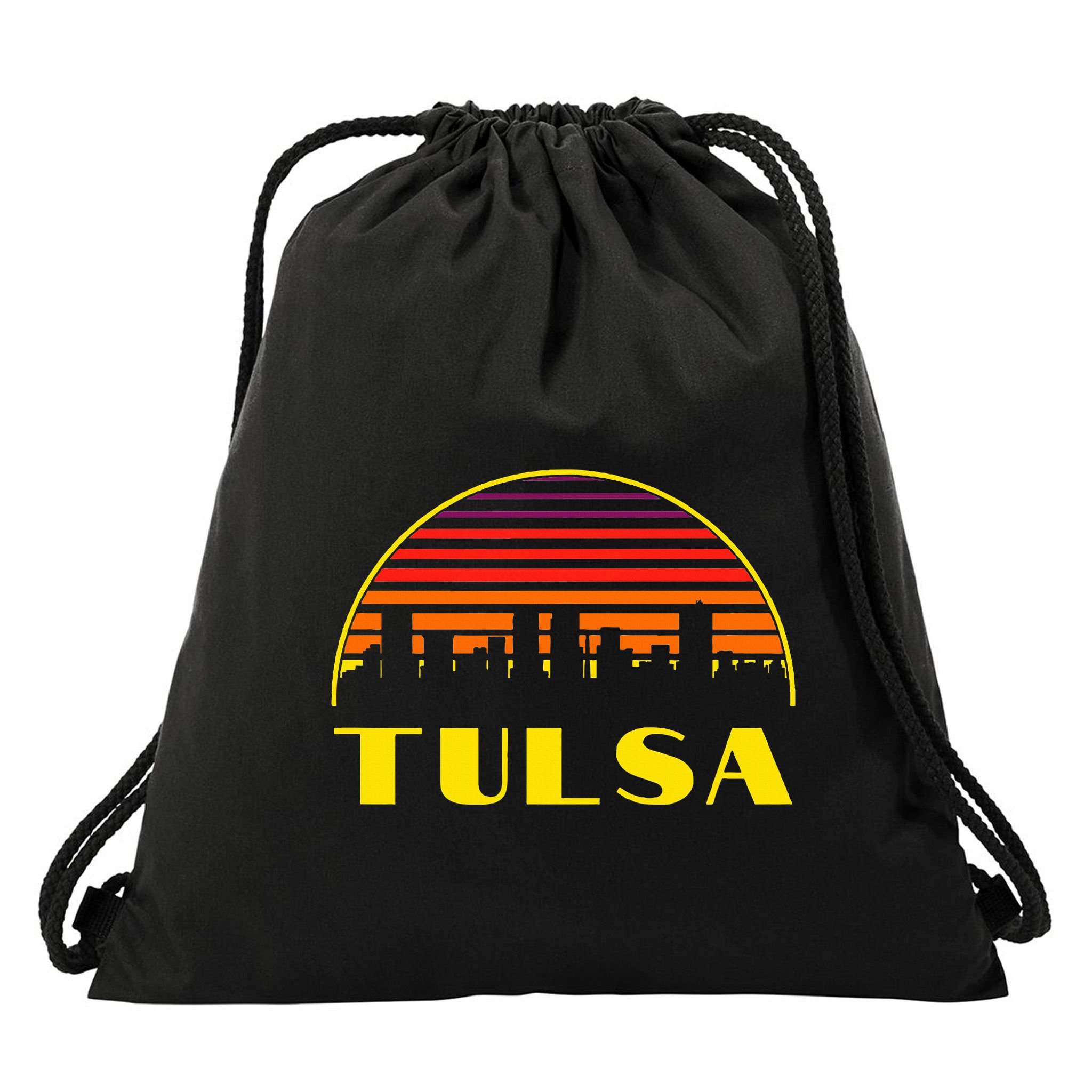Tulsa Oklahoma Downtown Skyline Drawstring Bag