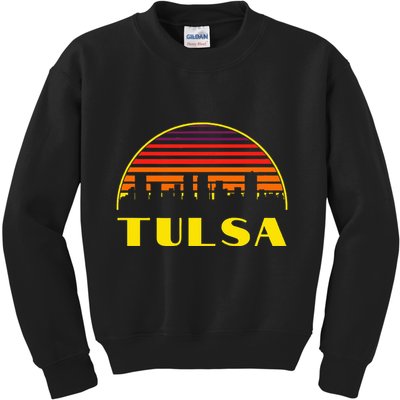 Tulsa Oklahoma Downtown Skyline Kids Sweatshirt