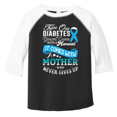 Type One Diabetes For Mother Blue Ribbon Diabetic T1D Mom Toddler Fine Jersey T-Shirt