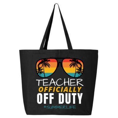 Teacher Off Duty, Last Day Of School, Funny Teacher Summer 25L Jumbo Tote