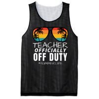 Teacher Off Duty, Funny Teacher Summer, Last Day Of School Mesh Reversible Basketball Jersey Tank