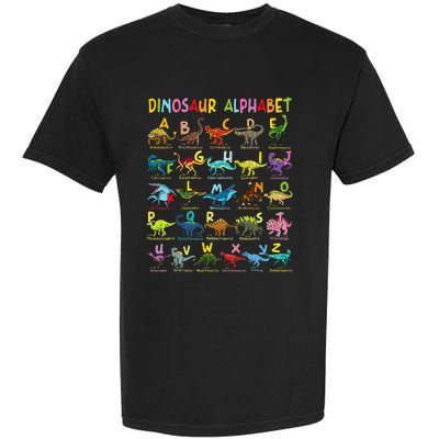 Types Of Dinosaurs Alphabet Az Abc Dino Identification Garment-Dyed Heavyweight T-Shirt